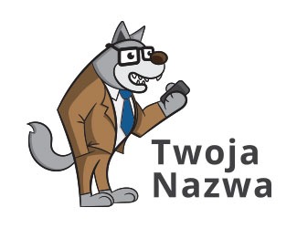 Projekt graficzny logo dla firmy online wilk biznesmen
