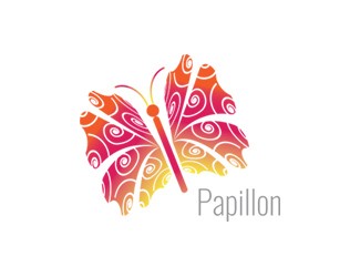 Projekt graficzny logo dla firmy online papillon
