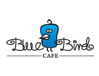 Projekt logo dla firmy Blue Bird Cafe | Projektowanie logo
