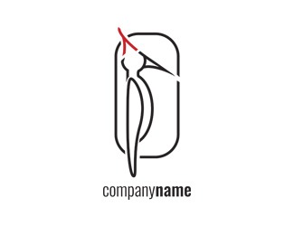 Projekt graficzny logo dla firmy online woodpecker dzięcioł