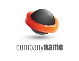 Projekt graficzny logo dla firmy online kula pierścień 3d