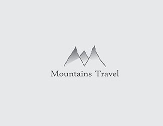 Projekt graficzny logo dla firmy online mountains travel