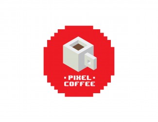 Projekt graficzny logo dla firmy online Pixel coffee